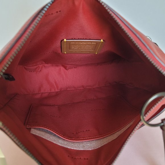 COACH Chaise Colorblock Pebbled Leather Crossbody-Brick Red Multi ⭐ - Picture 14 of 16